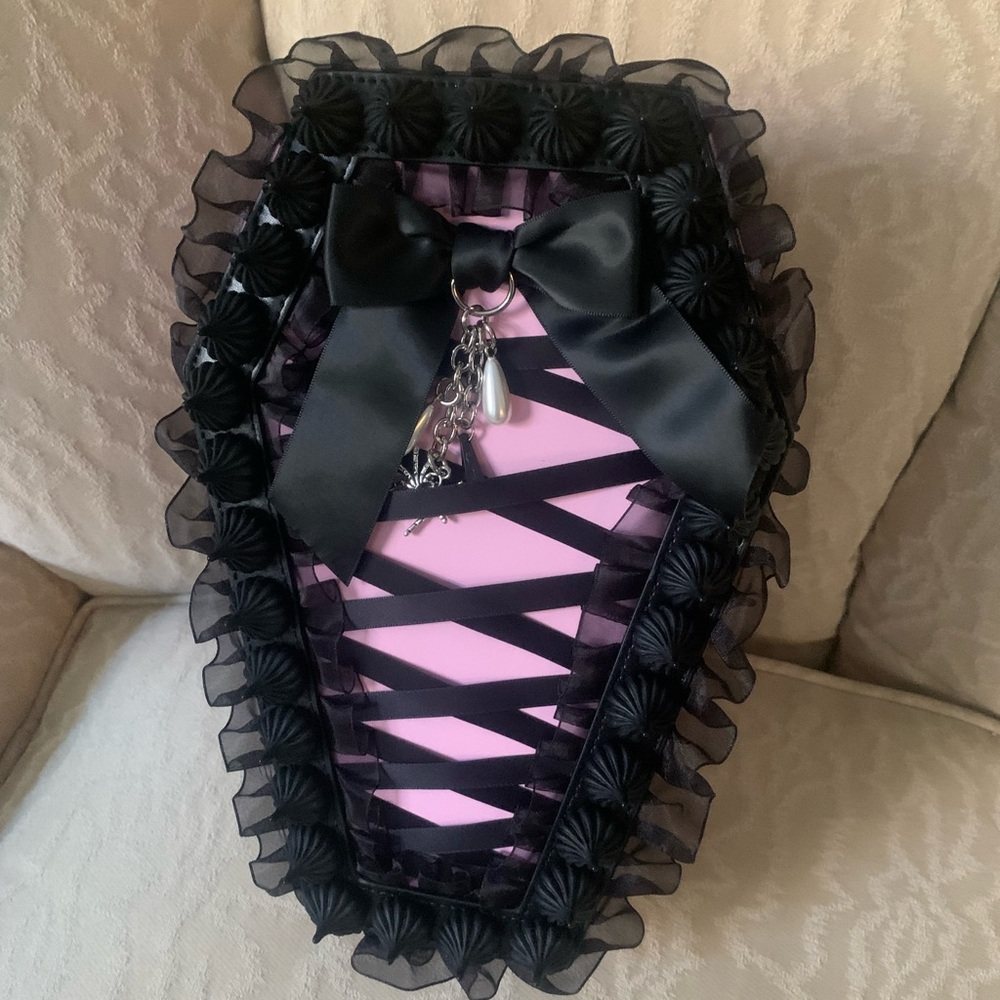 Sugar Thrillz Pink Coffin Cake Backpack Shoulder Bag Purse NWT